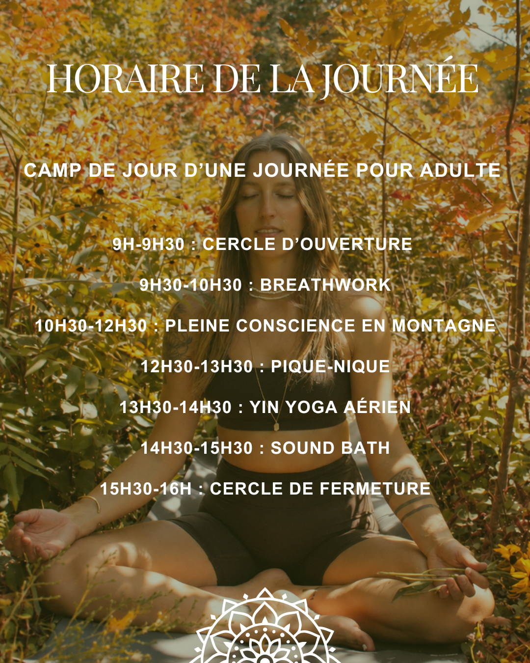 Wellness Camp d'un jour du samedi 17 octobre 2026