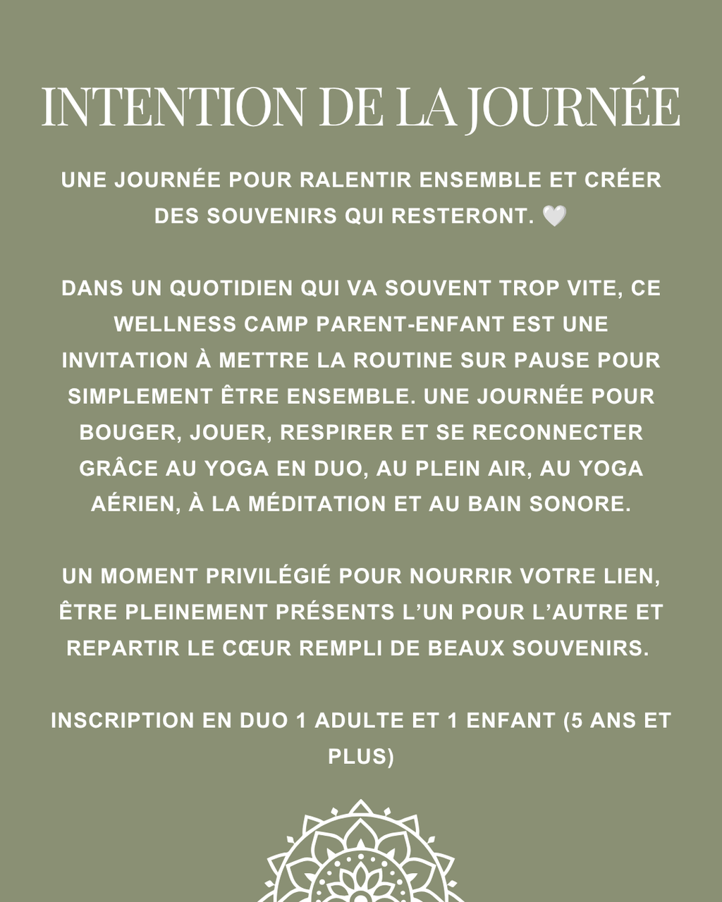 Wellness Camp parent-enfant dimanche 18 octobre 2026