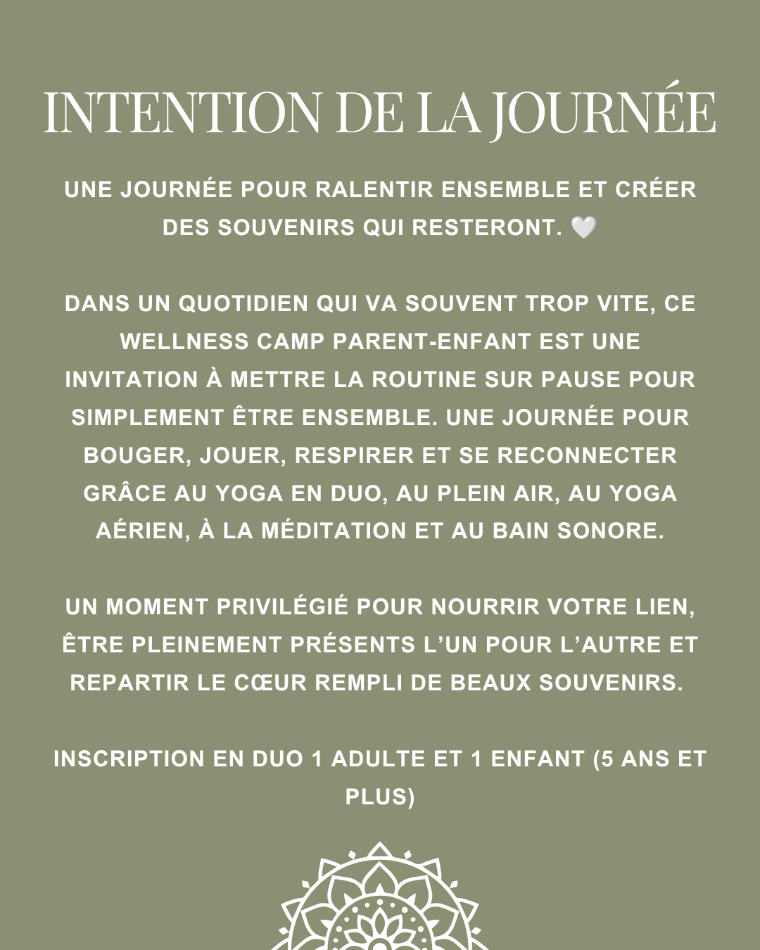 Wellness Camp parent-enfant dimanche 18 octobre 2026