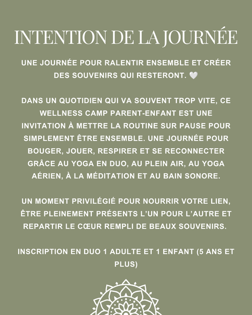 Wellness Camp parent-enfant dimanche 18 octobre 2026